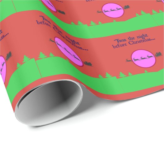 Papier Cadeau C'Était La Nuit Avant Noël (Coin rond)