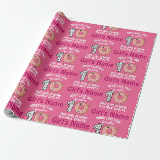Papier Cadeau Cette fille a maintenant deux chiffres Gâteau d'an