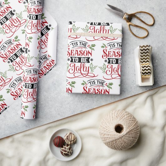 Papier Cadeau Cette saison sera Jolly Noël (Artisanat)