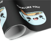 Papier Cadeau Chai Comme Vous Amusant Tea Pun Dark BG (Coin rond)