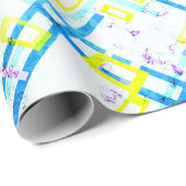 Papier Cadeau Chaîne rectangulaire de couleurs vives géométrique (Coin rond)