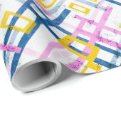 Papier Cadeau Chaîne rectangulaire de couleurs vives géométrique (Coin rond)