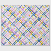 Papier Cadeau Chaîne rectangulaire de couleurs vives géométrique (Plat)