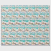 Papier Cadeau Chaise Lounge Sur Sable Blanc (Plat)