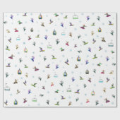 Papier Cadeau Chaise Snowboard Hiver Blue Motif Anniversaire (Plat)