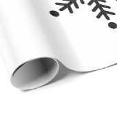 Papier Cadeau Chalboard - Flocon de neige - Noir / Blanc (Coin rond)