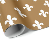 Papier Cadeau Chalet Brown sucre Sud Fleur de Lys (Coin rond)