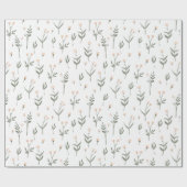 Papier Cadeau Chalet Fleur sauvage Rose Blush Floral Delicate (Plat)