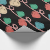 Papier Cadeau Chalet Noël Feux Luminaires Doodles (Coin)