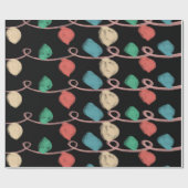 Papier Cadeau Chalet Noël Feux Luminaires Doodles (Plat)