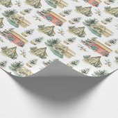 Papier Cadeau Chalet Snowy Cosy Fir Trees Fête Noël (Coin)