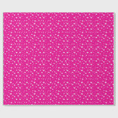Papier Cadeau Chaleur blanche sur rose néon (Plat)
