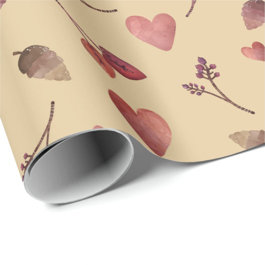 Papier Cadeau Chaleureux Automne Motif esthétique, Automne Cosy (Coin rond)