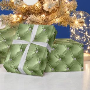 Papier Cadeau Chaleureux Sage Vert Chic Faux Velvet