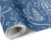 Papier Cadeau Chalk nutcracker doodle Christmas (Coin rond)