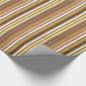 Papier Cadeau Chalk Stripes - Camel Tan et or (Coin)