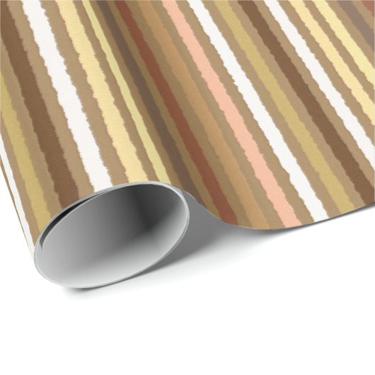 Papier Cadeau Chalk Stripes - Camel Tan et or (Coin rond)