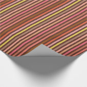 Papier Cadeau Chalk Stripes - Chocolat Brown et corail (Coin)