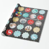 Papier Cadeau Chalkboard Famille Photo Reinder de Noël (Déroulé)