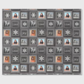 Papier Cadeau Chalkboard Grey Personnalisé 4 Photo Holiday Thème (Plat)