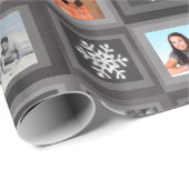 Papier Cadeau Chalkboard Grey Personnalisé 4 Photo Holiday Thème (Coin rond)