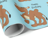 Papier Cadeau Chameau Bactrien Anniversaire Couleur de Fond Quel (Coin rond)
