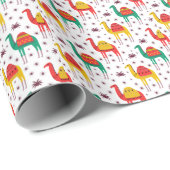 Papier Cadeau Chameau plat, motif décorative. (Coin rond)