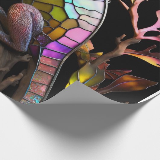 Papier Cadeau Chameleon Rainbow Lizard Reptile (Coin)