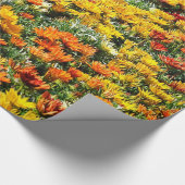 Papier Cadeau Champ abondant des chrysanthèmes d'or et de (Coin)