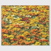 Papier Cadeau Champ abondant des chrysanthèmes d'or et de (Plat)