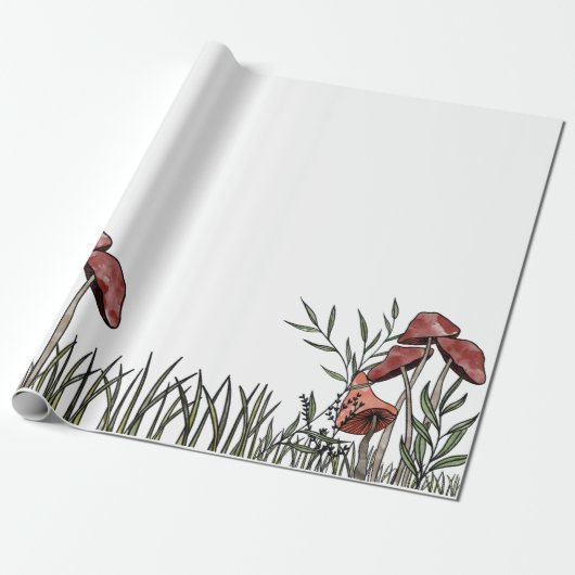 Papier Cadeau Champ champignon (Déroulé)