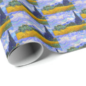 Papier Cadeau Champ de blé avec Cyprès Vincent van Gogh 1889 (Coin rond)