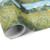 Papier Cadeau Champ de blé vert Vincent van Gogh (Coin rond)