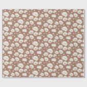 Papier Cadeau Champ de crèmes sur le brun (Plat)