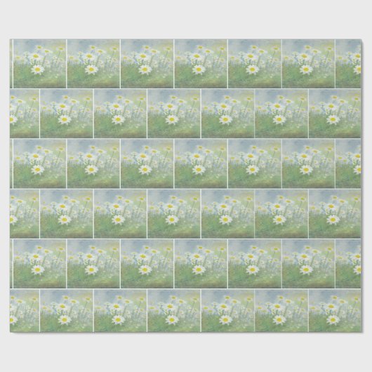 Papier Cadeau champ de daises (Plat)