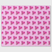 Papier Cadeau champ de fraise rose été mignonne nature fruit (Plat)