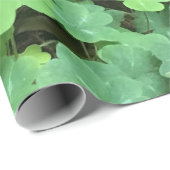 Papier Cadeau champ de papier d'emballage de trèfle (Coin rond)