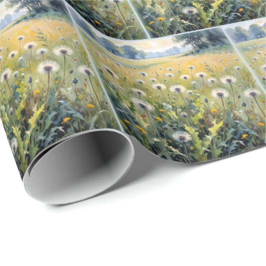 Papier Cadeau Champ de pellicule aquarelle (Coin rond)