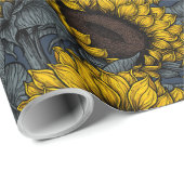 Papier Cadeau Champ de tournesol 2 (Coin rond)