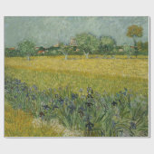 Papier Cadeau Champ Van Gogh Avec Fleurs Près D'Arles (Plat)