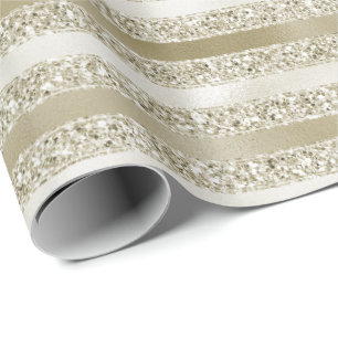 Papier Cadeau Champagne Gold Parties scintillant Glitz Stripes