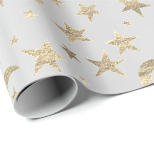 Papier Cadeau Champagne métallique de ciel d'or de gris argent
