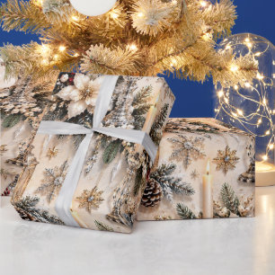 Papier Cadeau Champagne Noël à la lumière des bougies