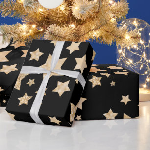 Papier Cadeau Champagne or parties scintillant étincelante Étoil
