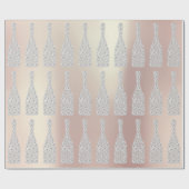 Papier Cadeau Champagne Swarovski Crystals Bouteille de diamant  (Plat)