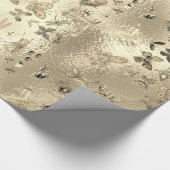 Papier Cadeau Champaigne Gold Meadow Butterfly Insectes Gems (Coin)