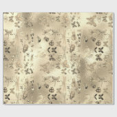 Papier Cadeau Champaigne Gold Meadow Butterfly Insectes Gems (Plat)