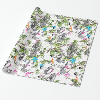 Papier Cadeau champignon floral