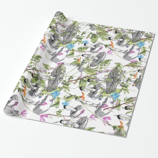 Papier Cadeau champignon floral (Déroulé)