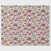 Papier Cadeau Champignon funky Motif Tons de Terre (Plat)
